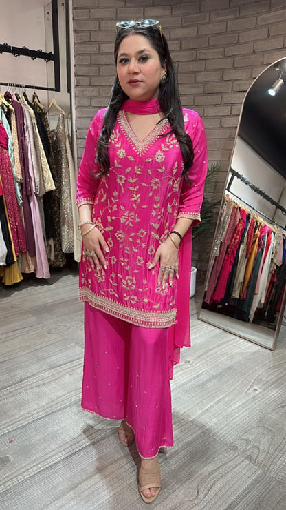 Kheer fushia pink katdana suit