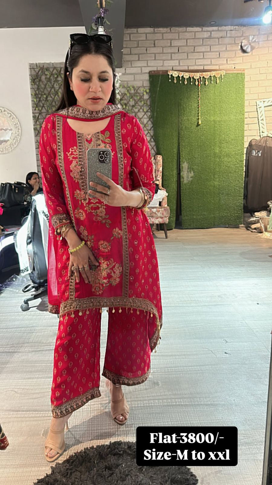 C-cut printed suit 3pc
