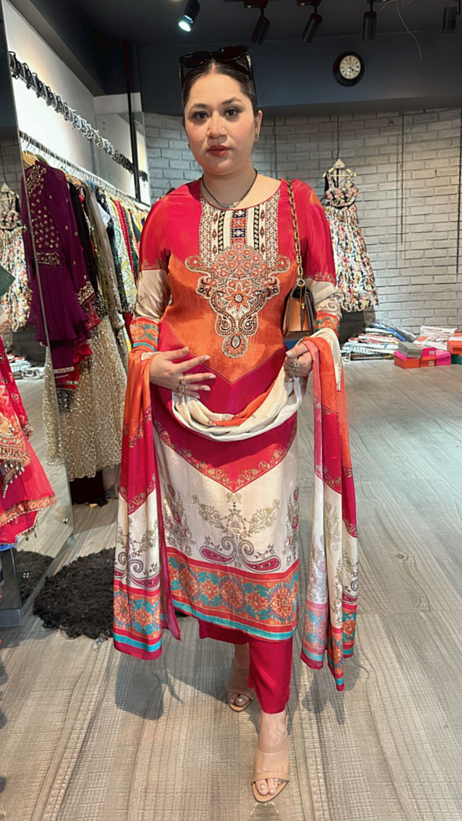 Rainbow Digital print suit 3pc