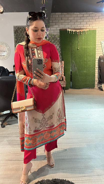 Rainbow Digital print suit 3pc