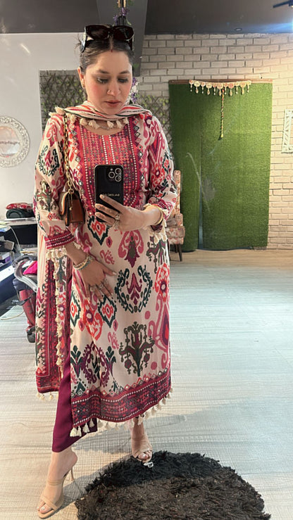 Barfi Digital print suit 3pcs