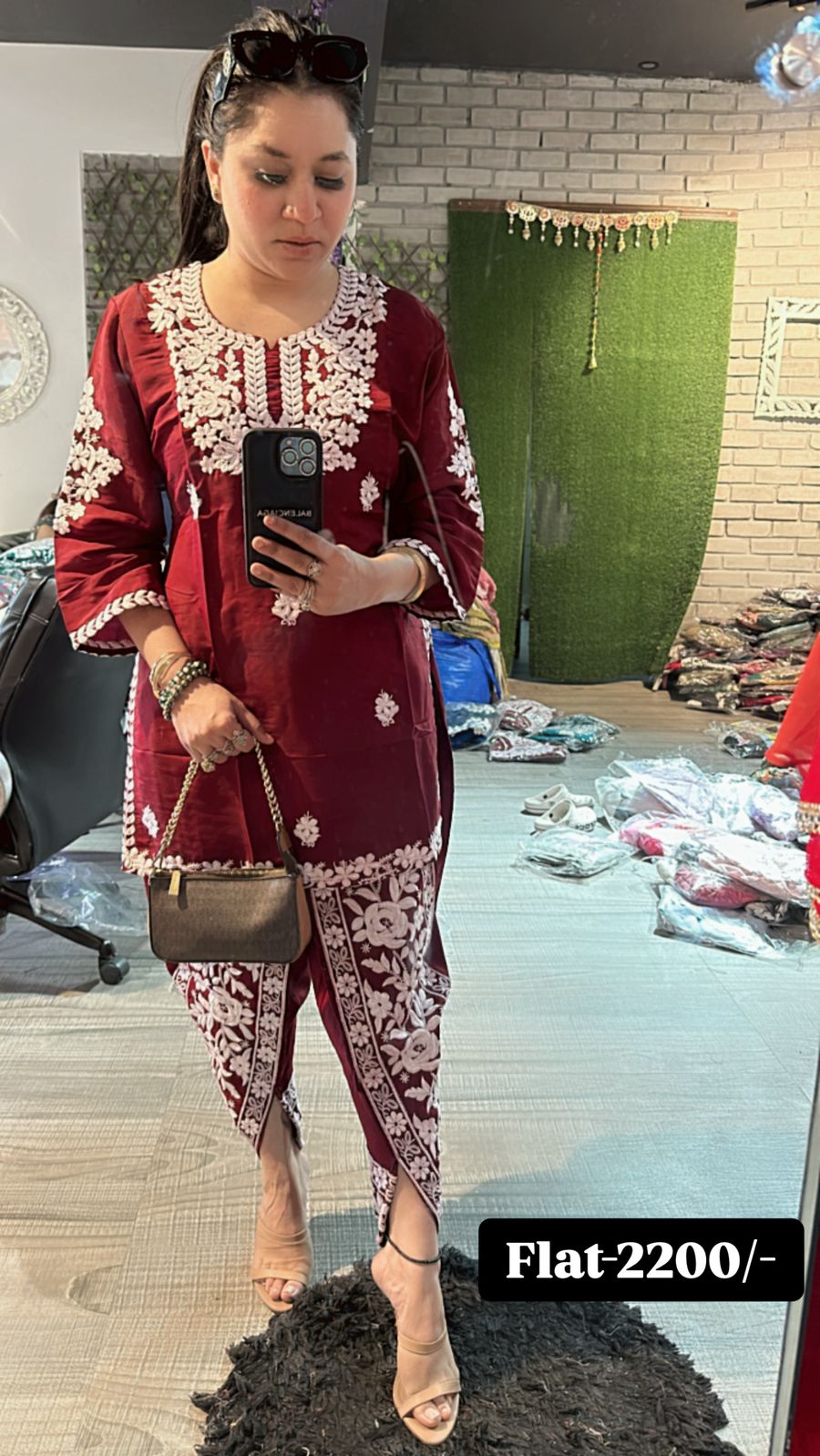 Mahroon Dhoti cordset