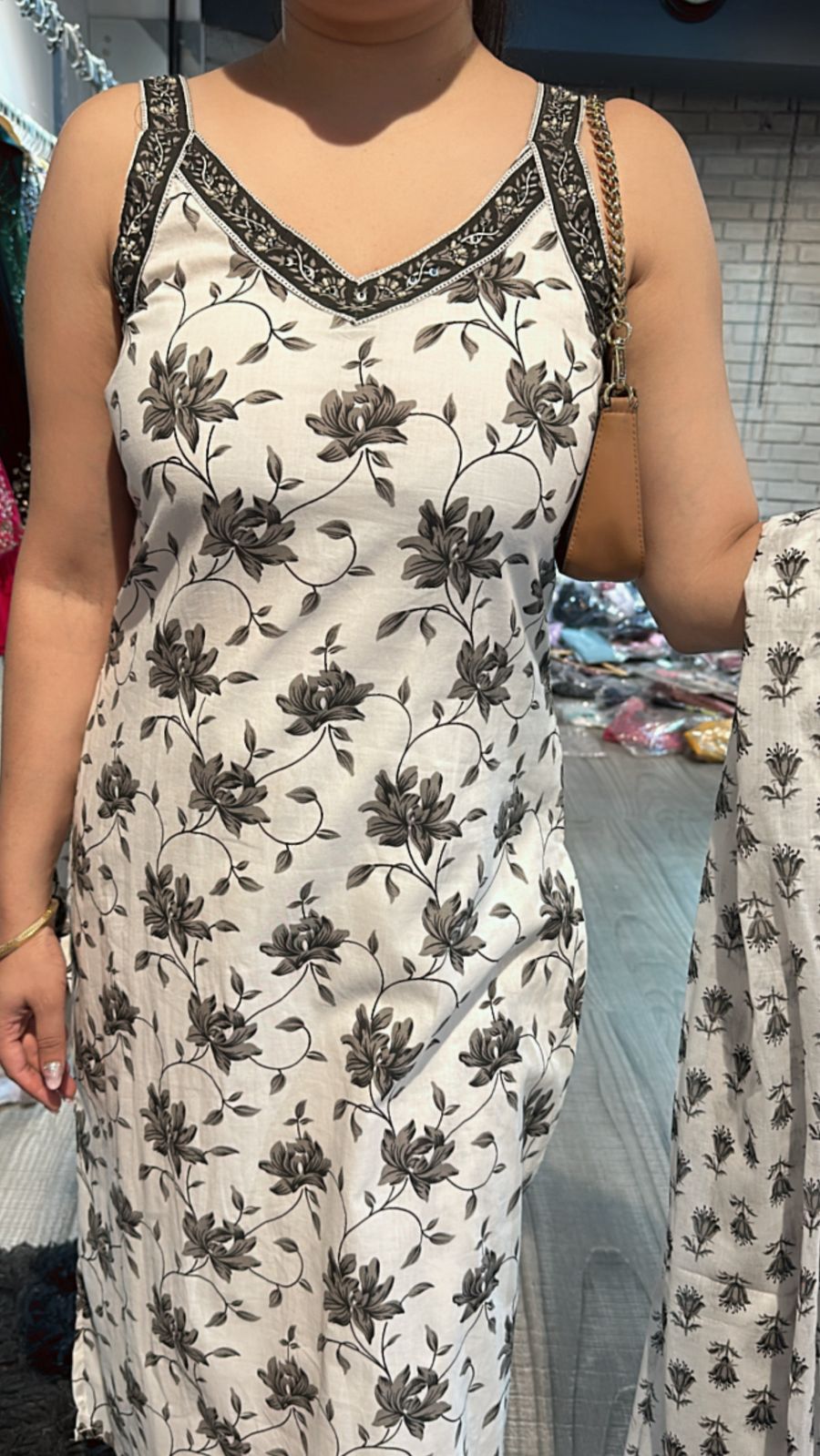 Grey white Amber strappy suit
