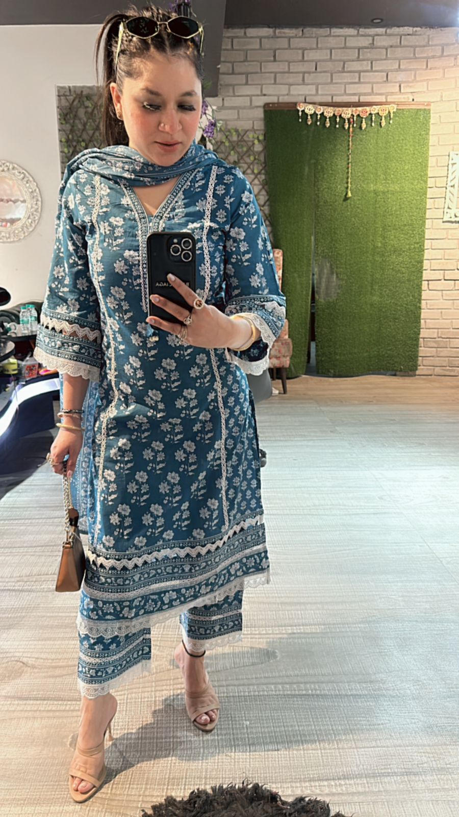 Laya Blue cotton suit