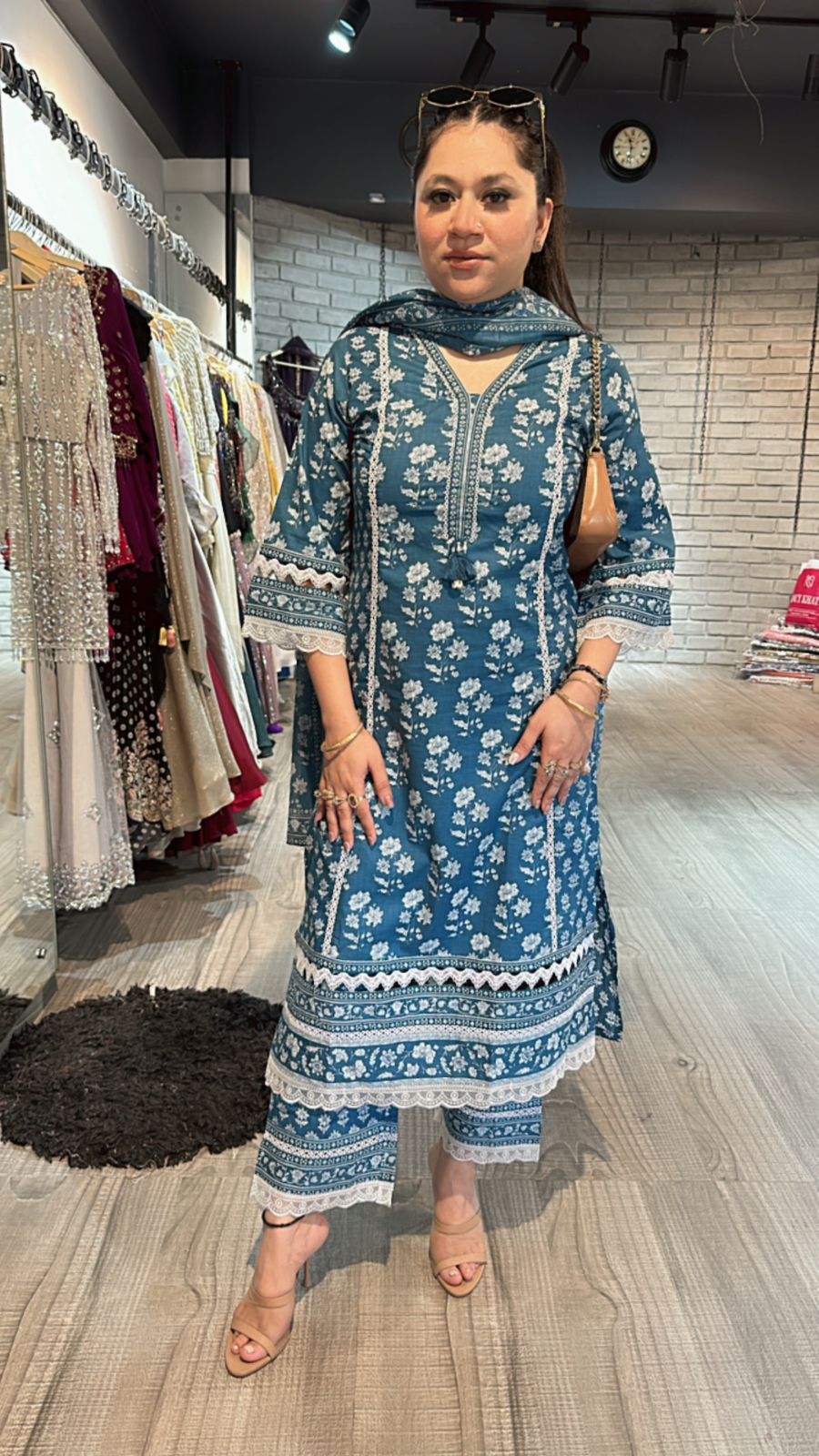 Laya Blue cotton suit