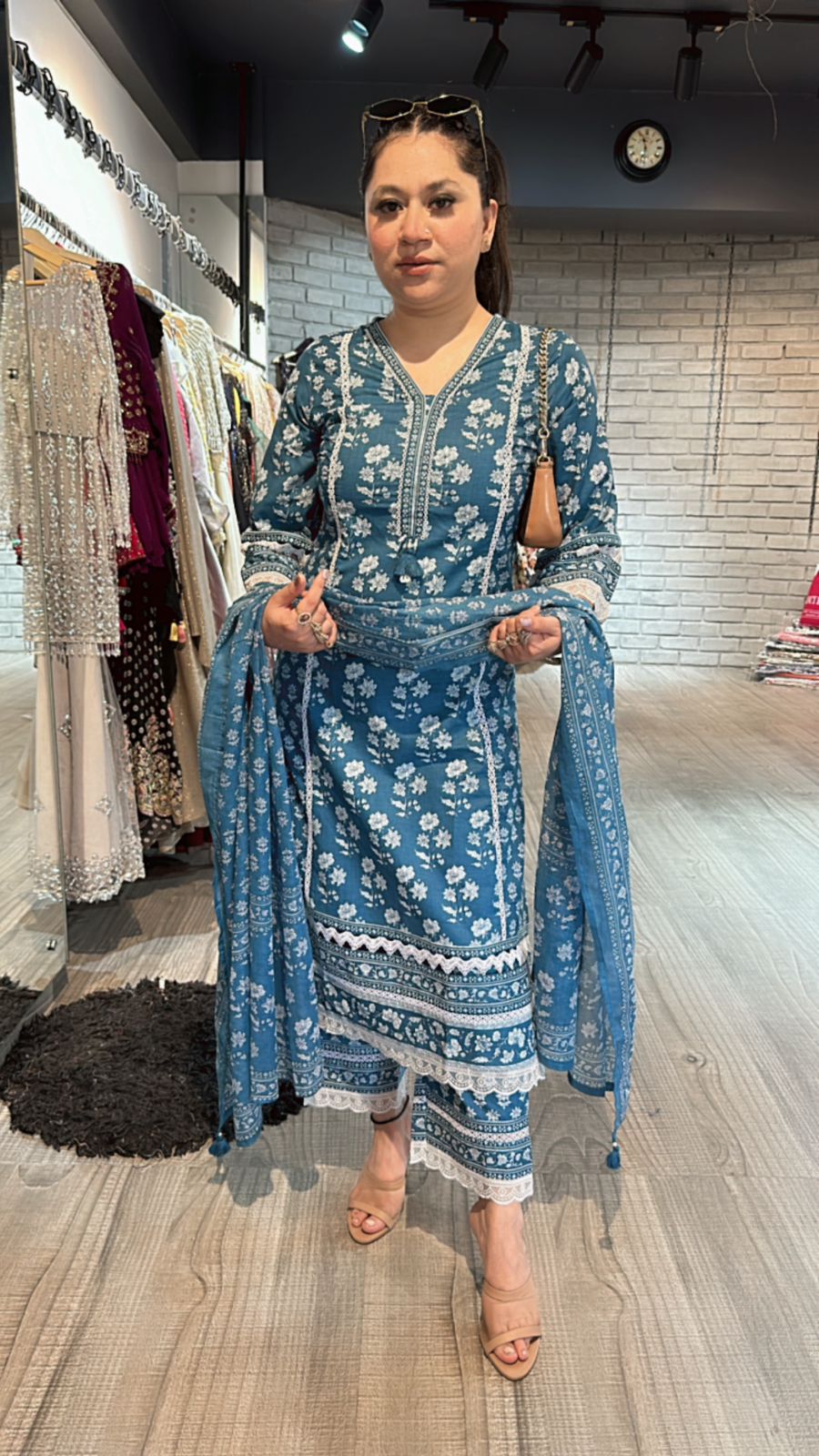 Laya Blue cotton suit