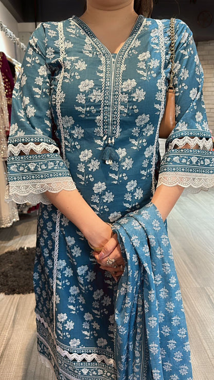 Laya Blue cotton suit