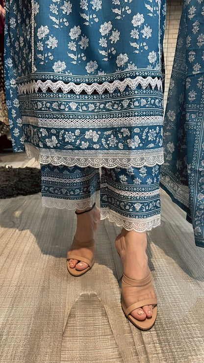 Laya Blue cotton suit