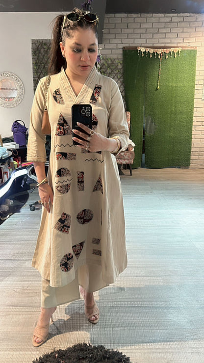 Geometric Beige cordset