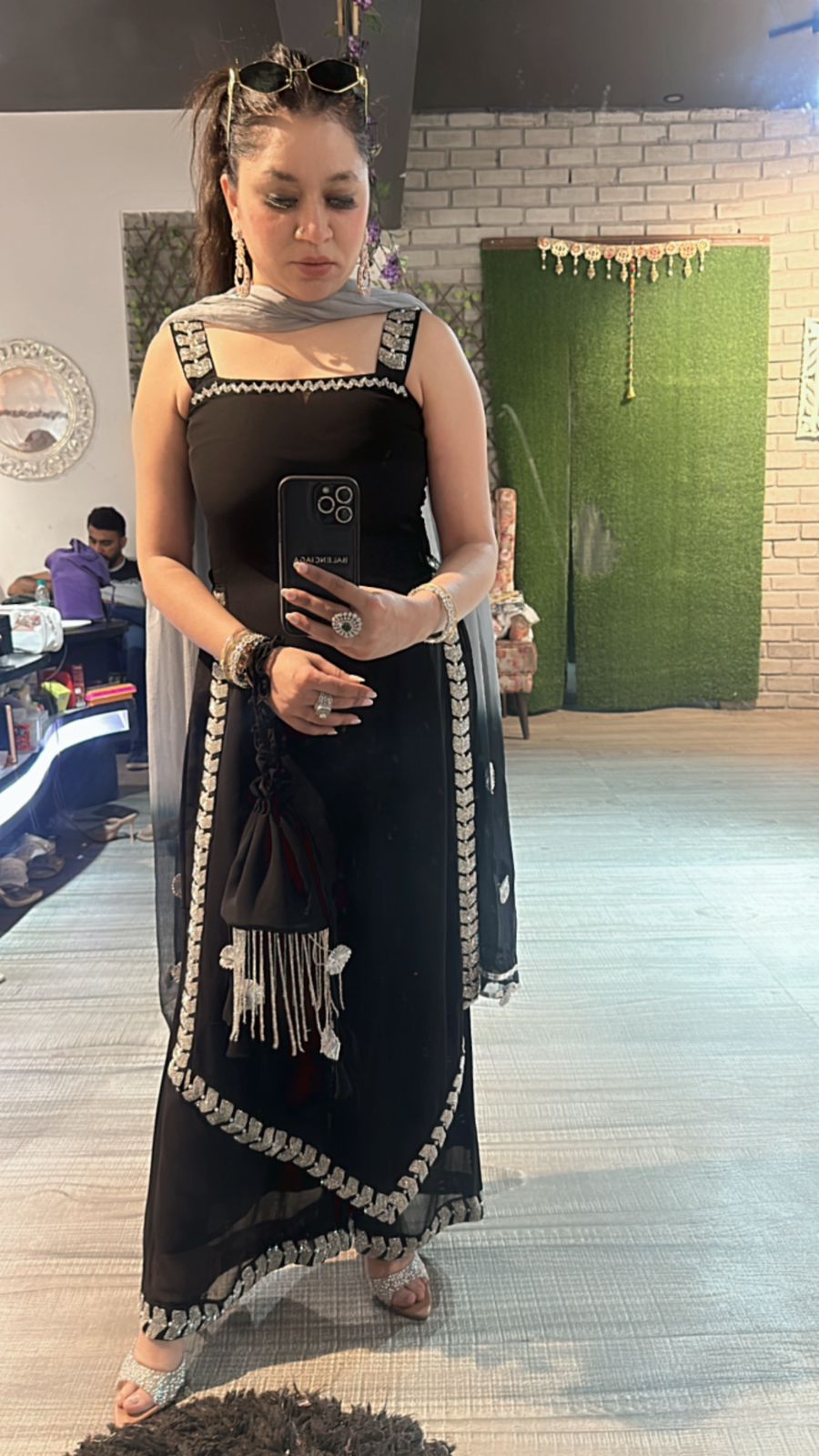 Katdana Black Potli suit 4pc