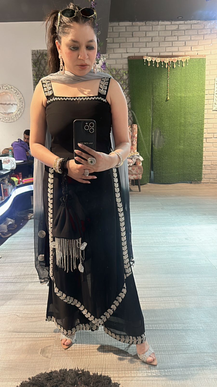 Katdana Black Potli suit 4pc