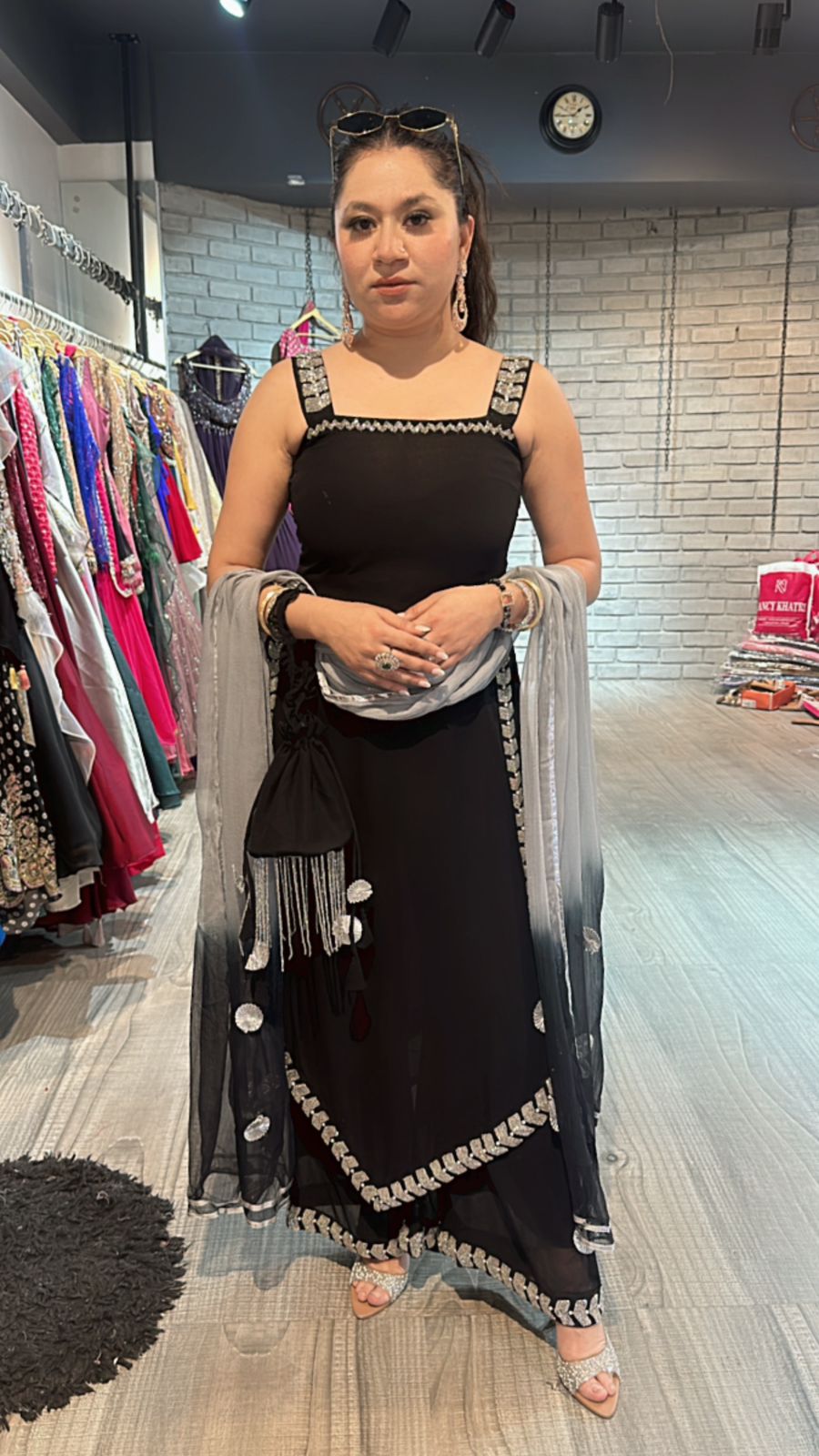 Katdana Black Potli suit 4pc
