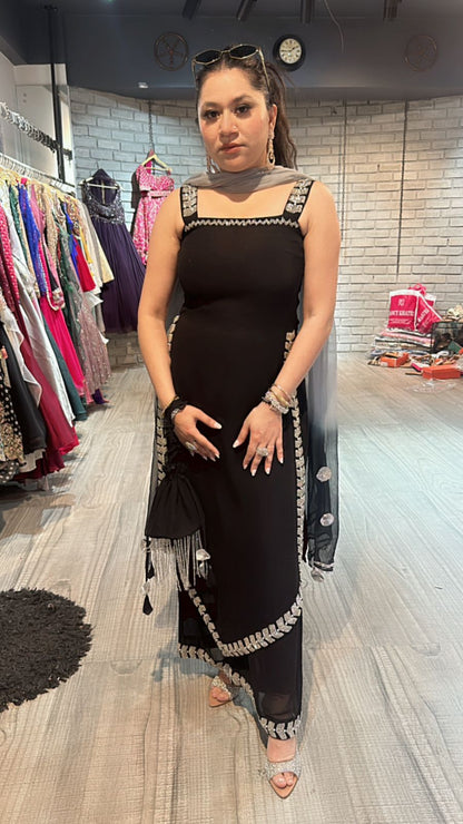 Katdana Black Potli suit 4pc