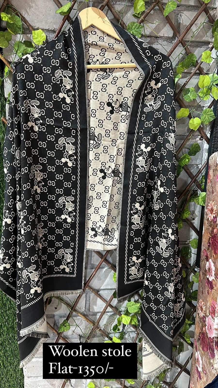 Black Gucci Mickey Stole