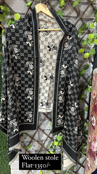 Black Gucci Mickey Stole
