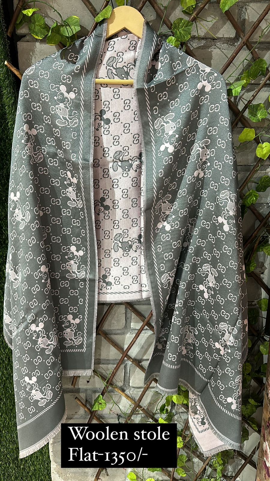 Grey Gucci Mickey Stole