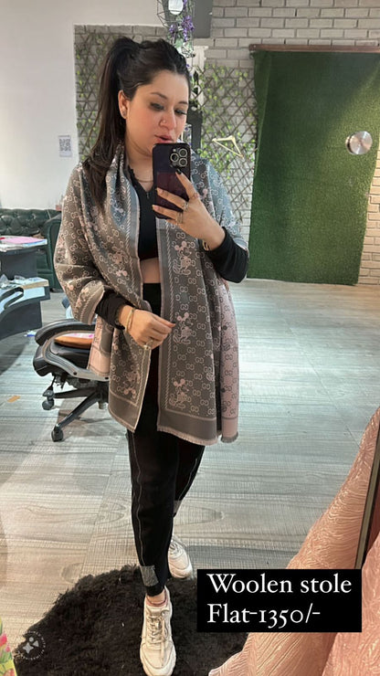 Grey Gucci Mickey Stole