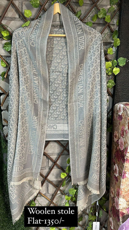 Grey Dior printed  Stole