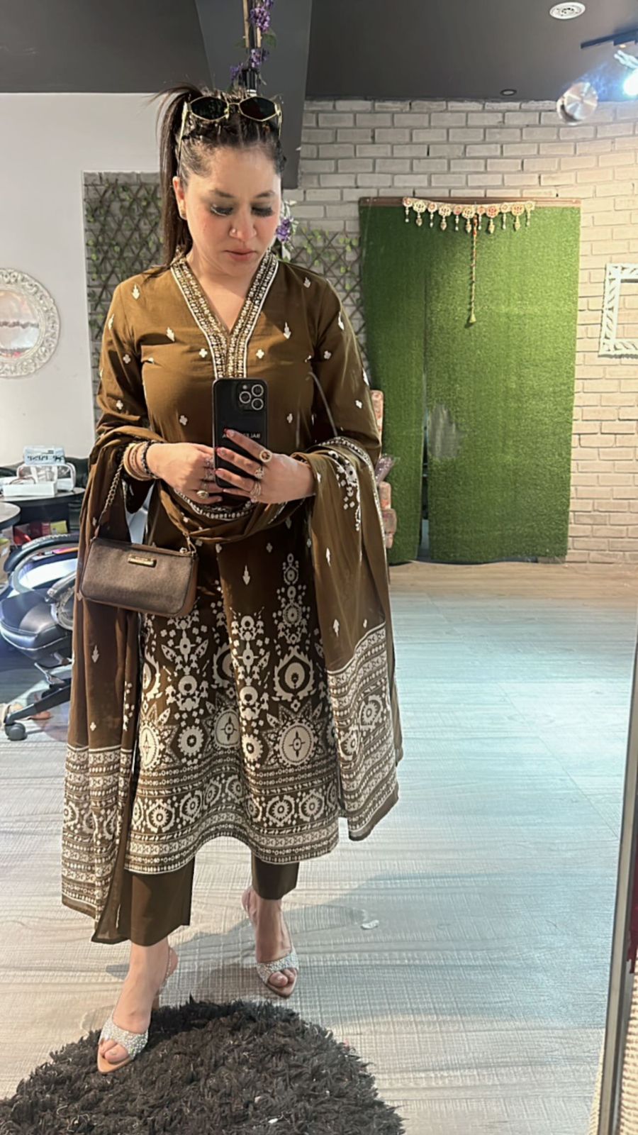 Coffee A Line cotton suit