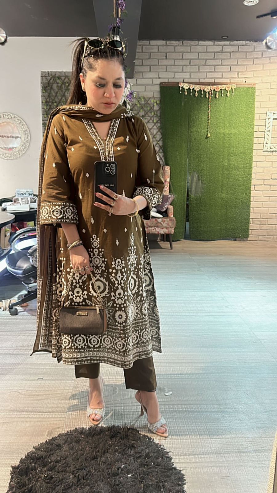 Coffee A Line cotton suit