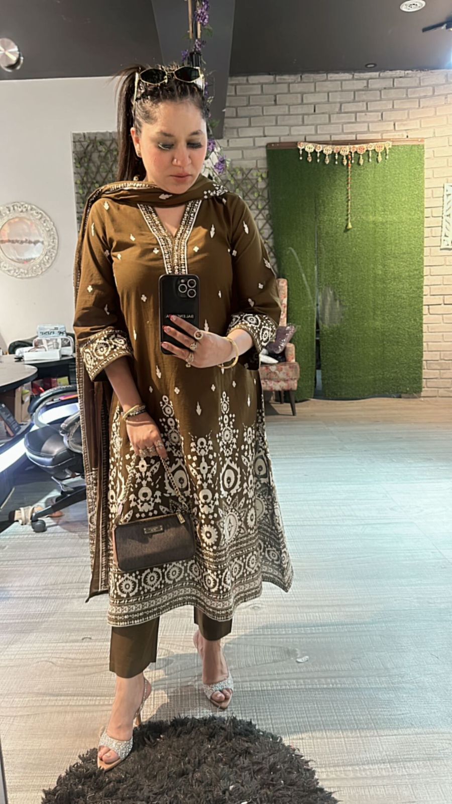 Coffee A Line cotton suit
