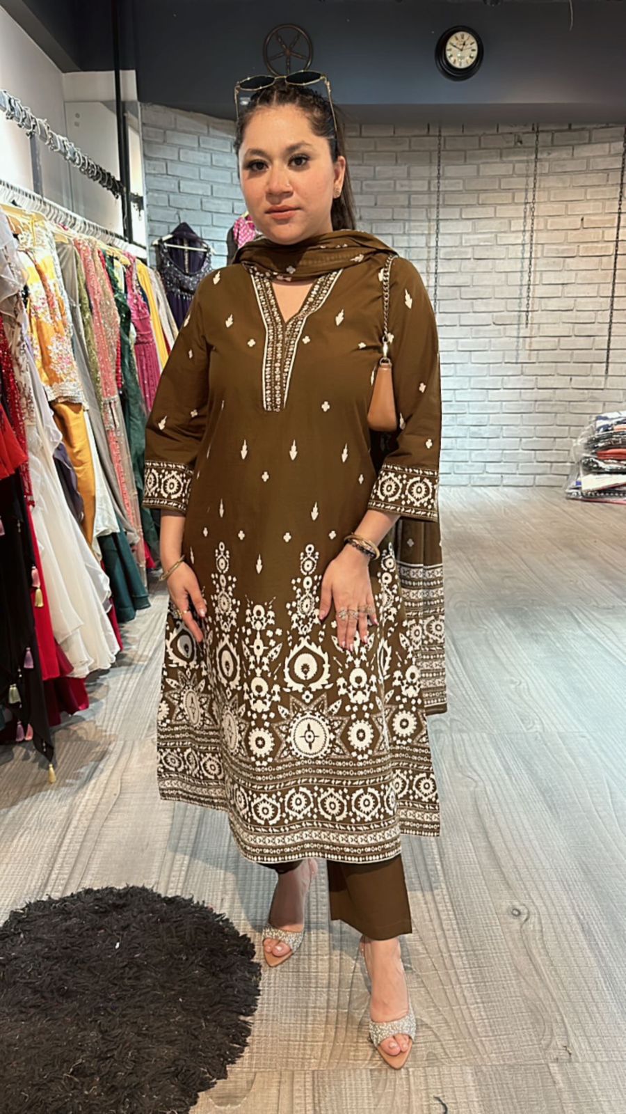 Coffee A Line cotton suit
