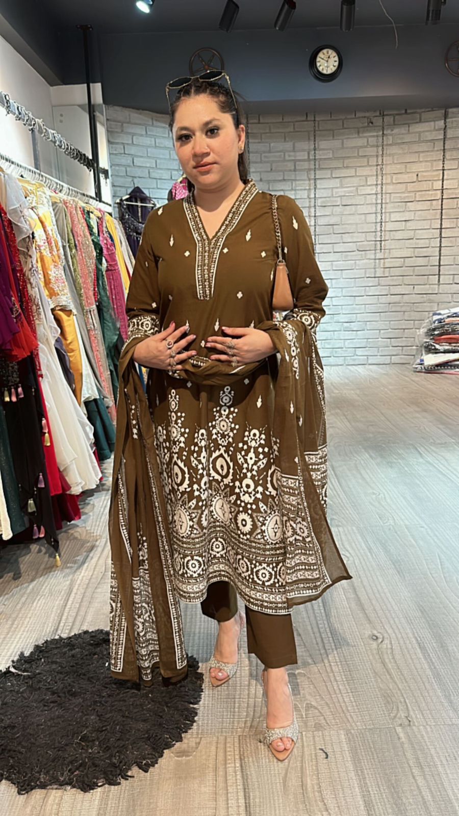 Coffee A Line cotton suit