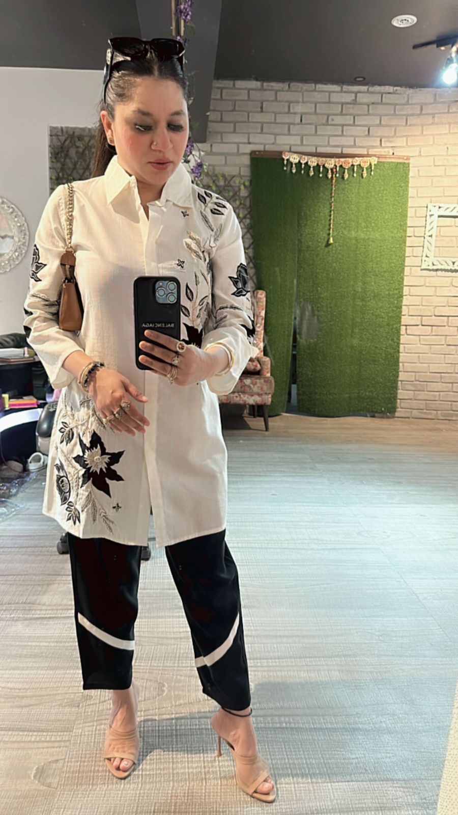 Clara Black white embellished cordset