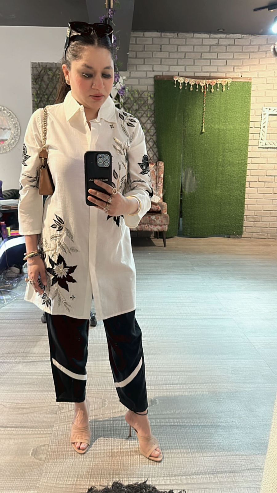 Clara Black white embellished cordset