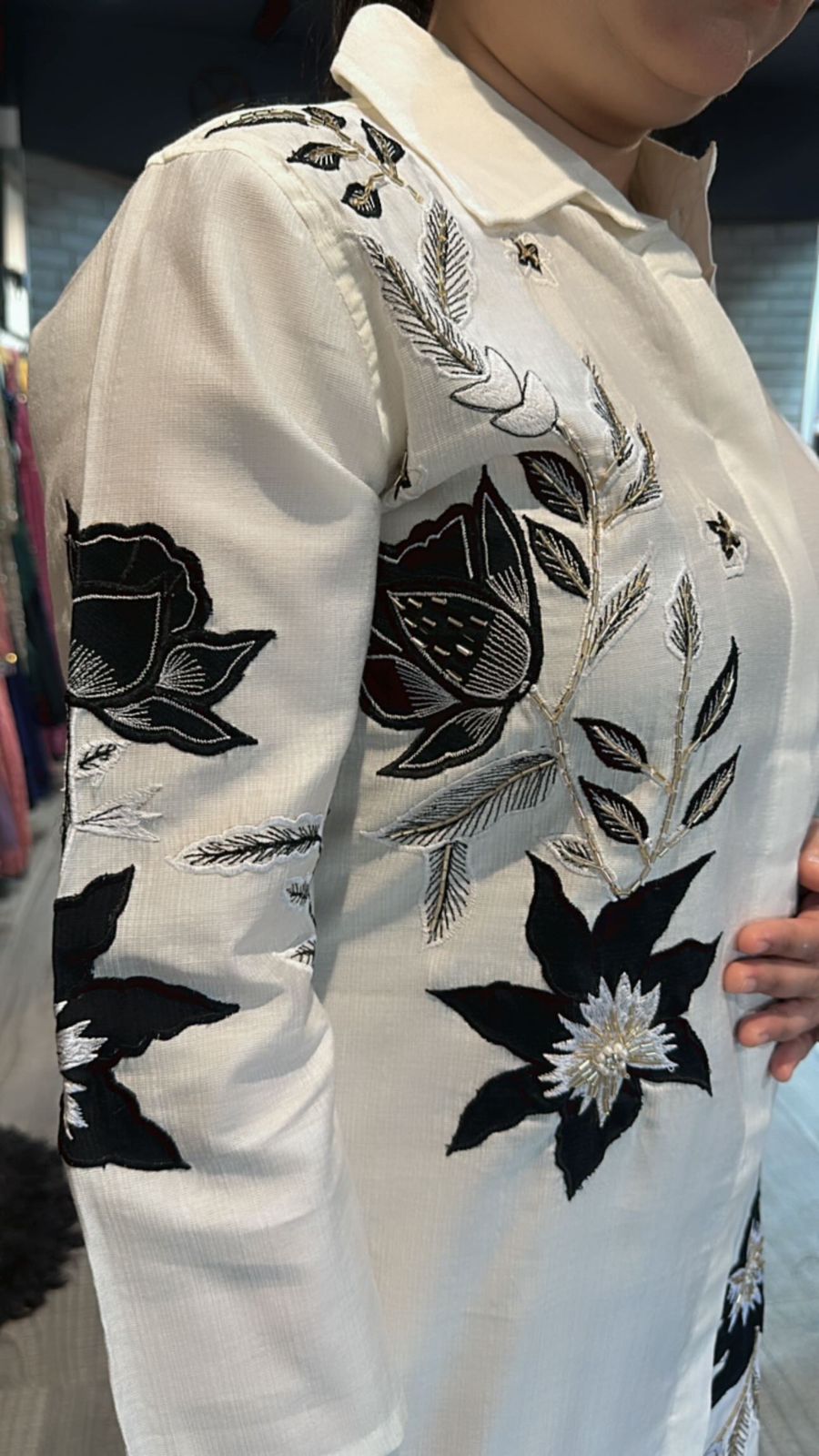 Clara Black white embellished cordset