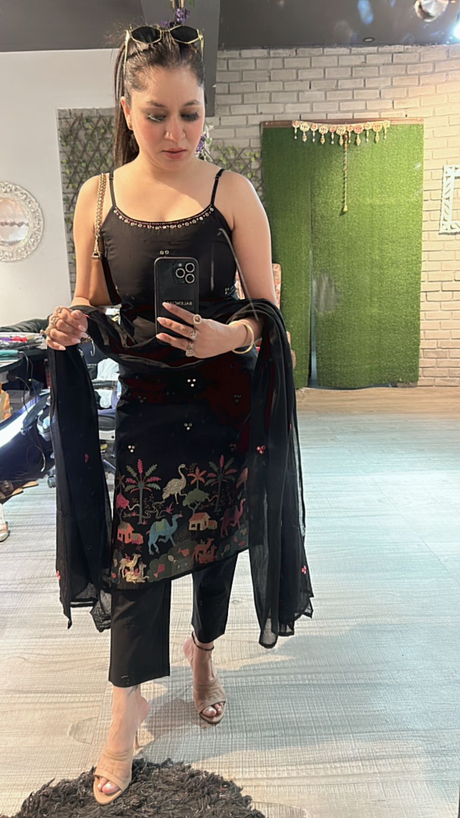 Raveena Black embroidered suit