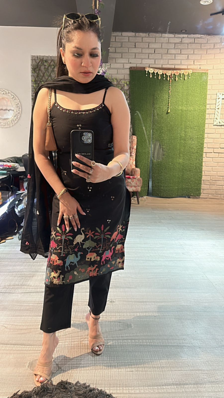 Raveena Black embroidered suit