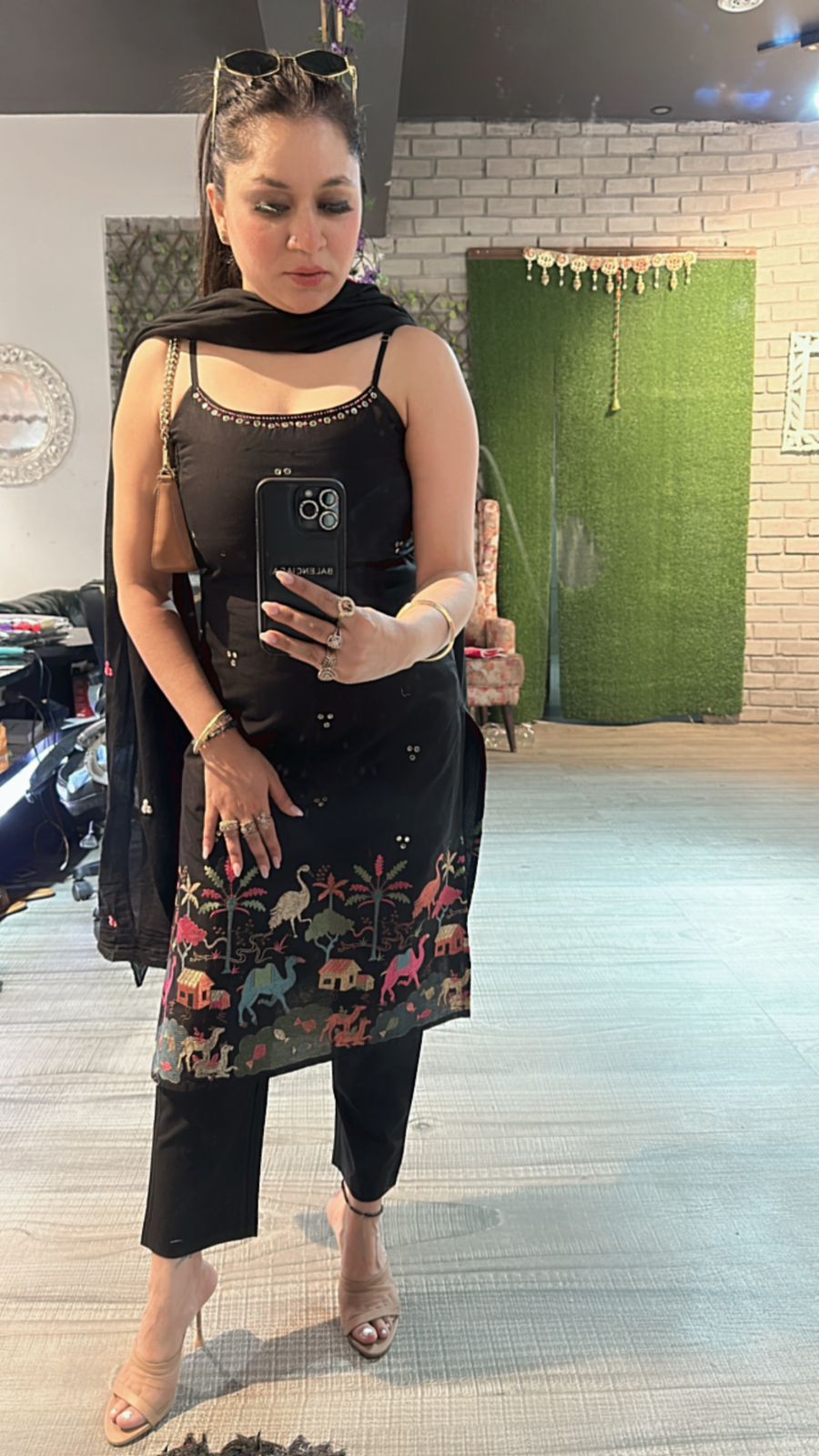 Raveena Black embroidered suit