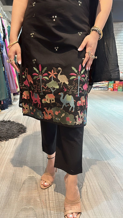 Raveena Black embroidered suit