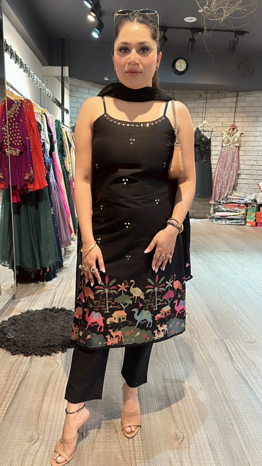 Raveena Black embroidered suit