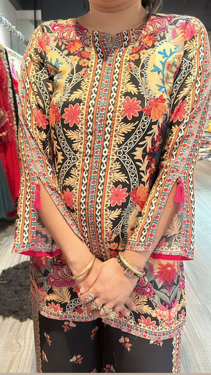 Ikkat Digital Print cordset