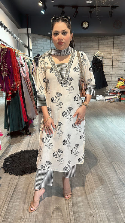 Yaqoob Black Ivory cotton suit