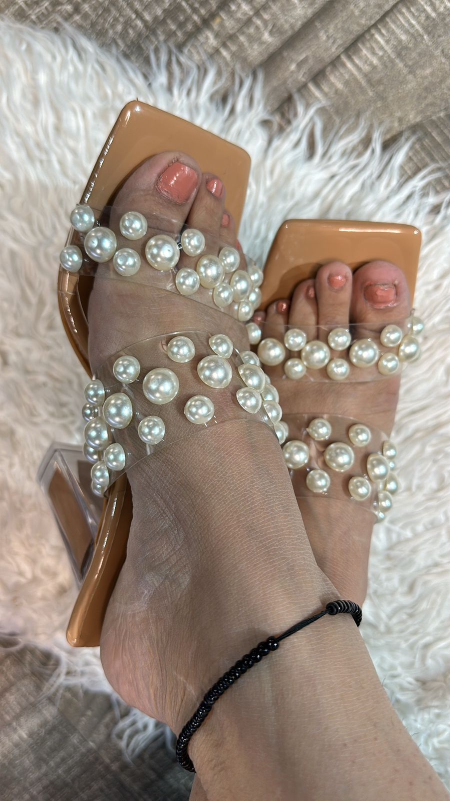 Pearl Zara strip heels