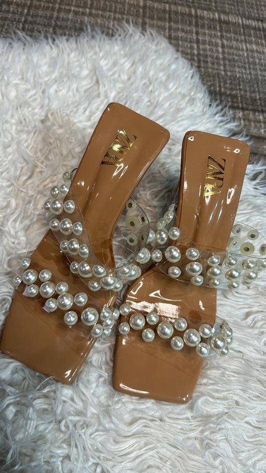 Pearl Zara strip heels