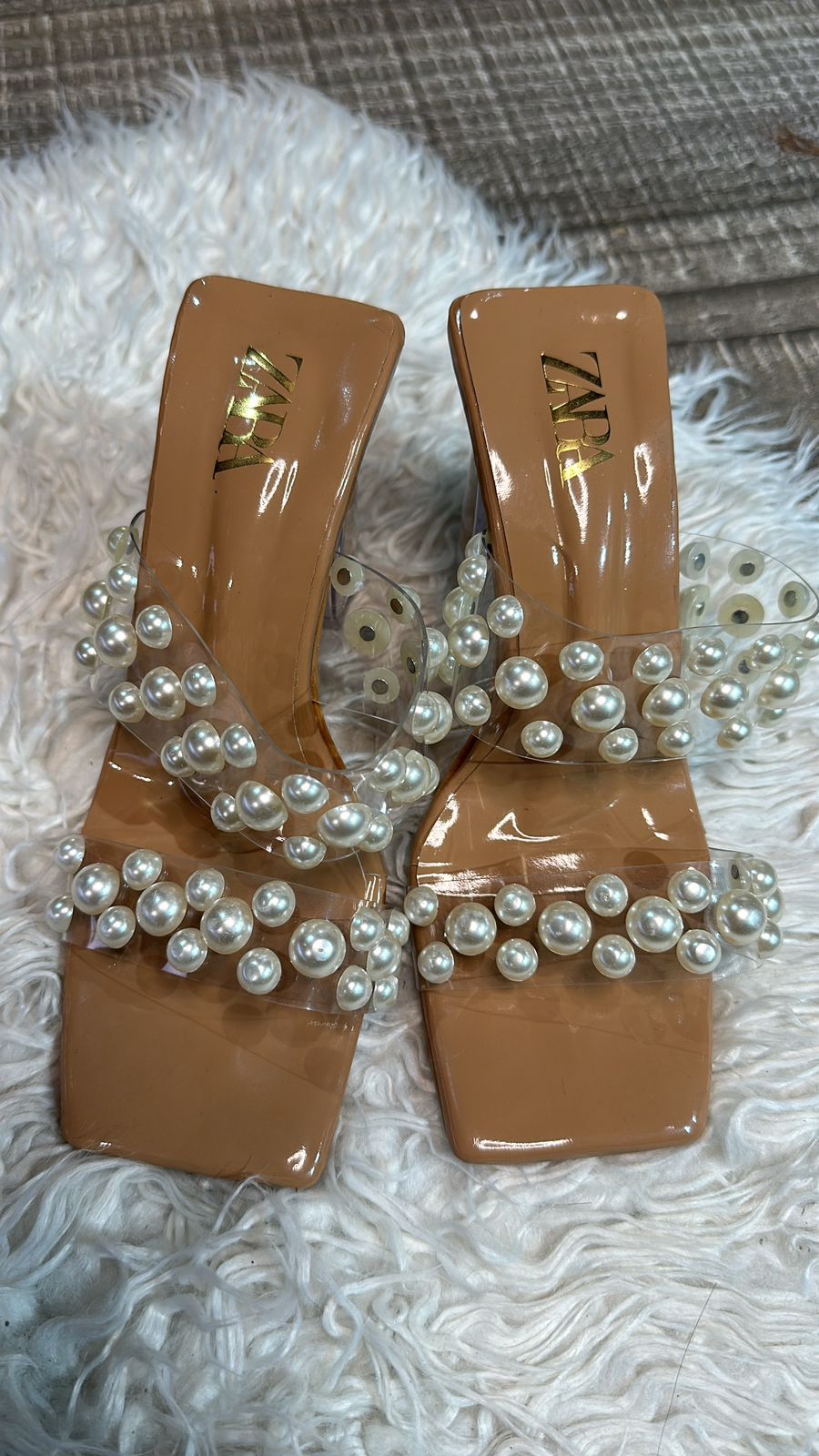 Pearl Zara strip heels