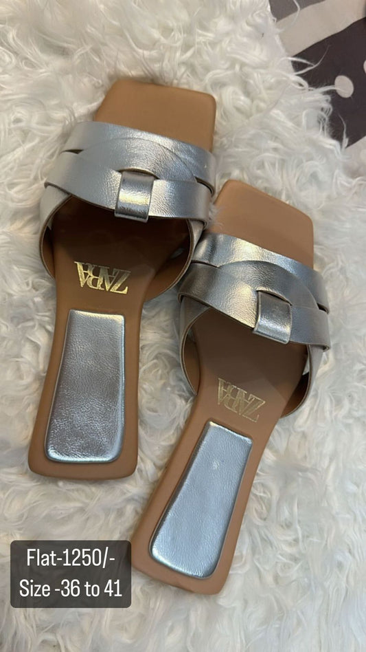 Zara silver Flat