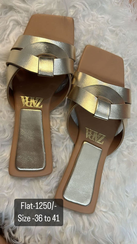 Zara Golden Flat