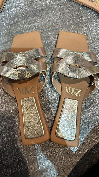 Zara Golden Flat