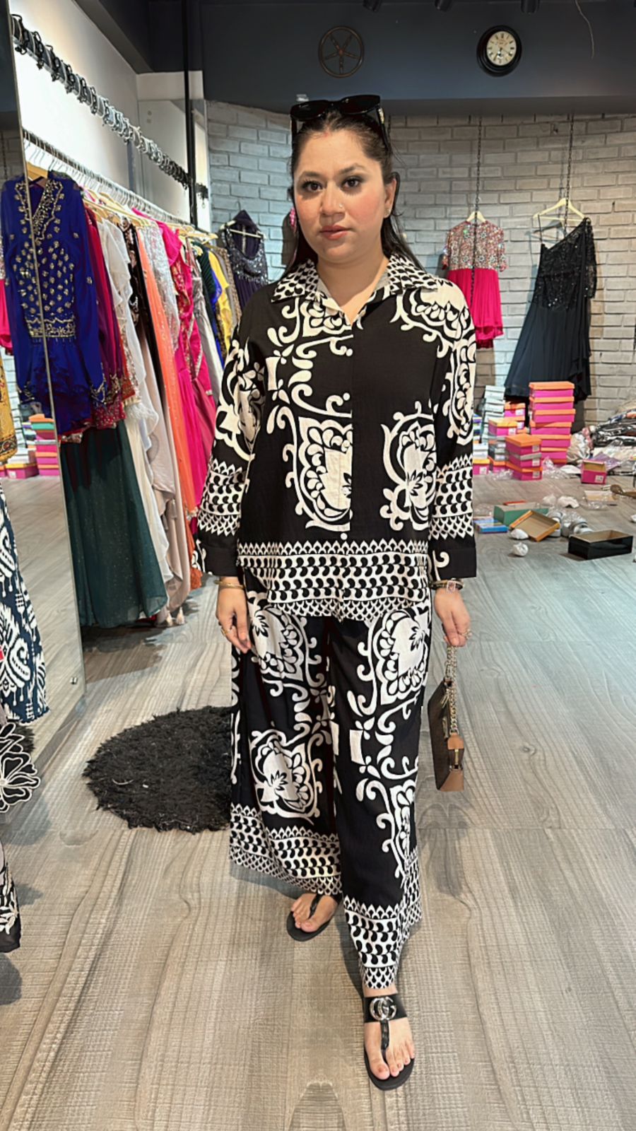 London Black white  cordset