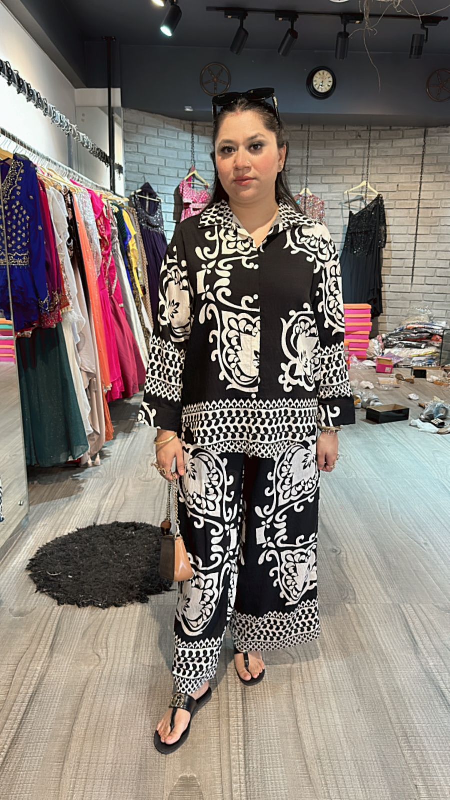 London Black white  cordset