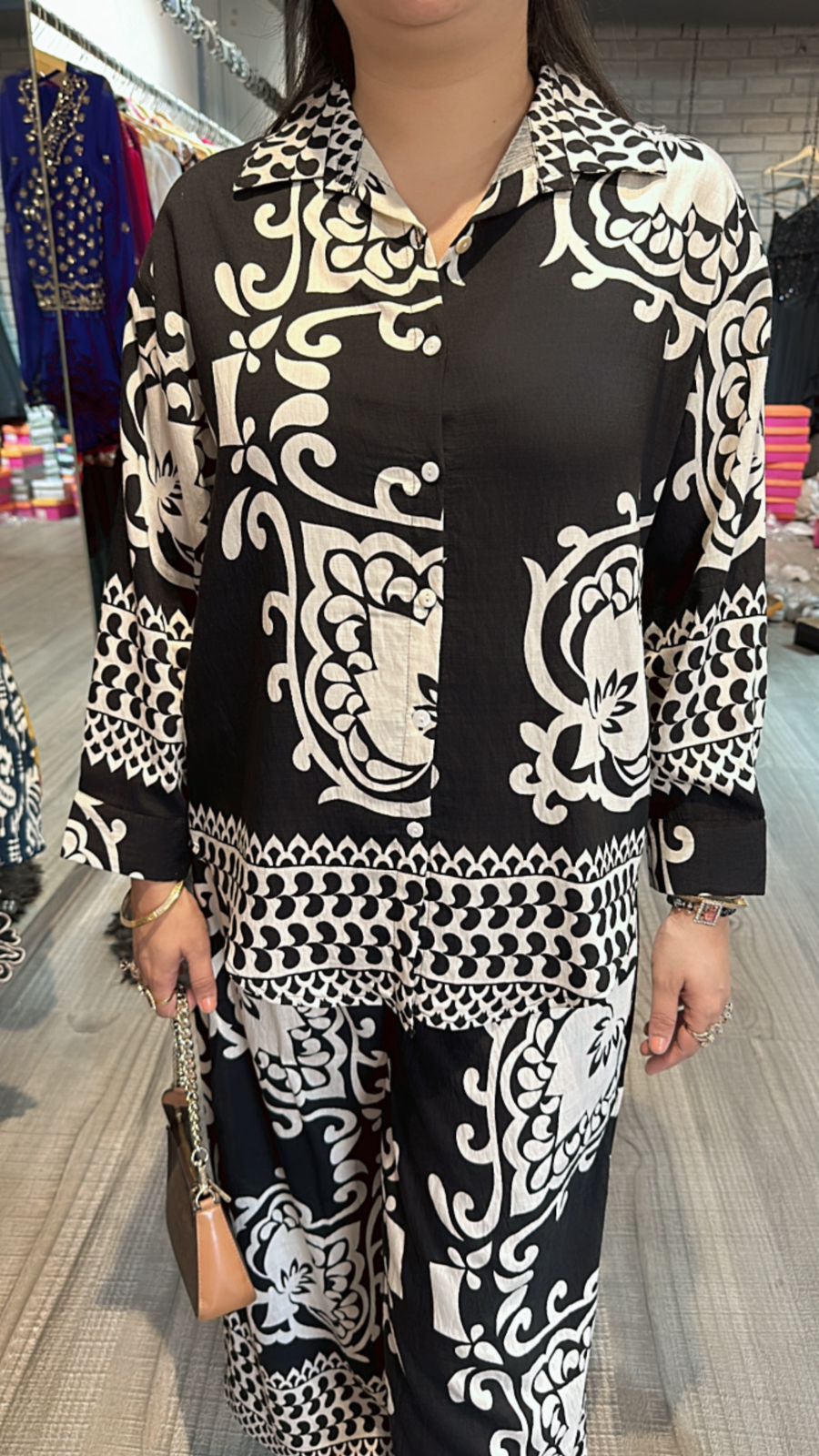 London Black white  cordset