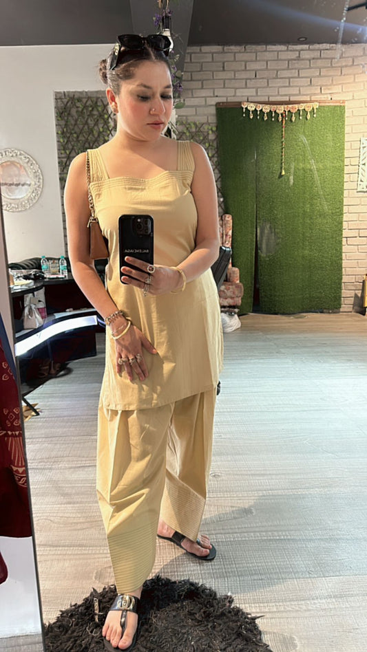 Beige Farsi salwar kurta set