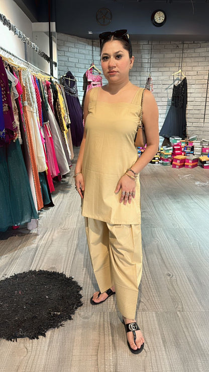 Beige Farsi salwar kurta set