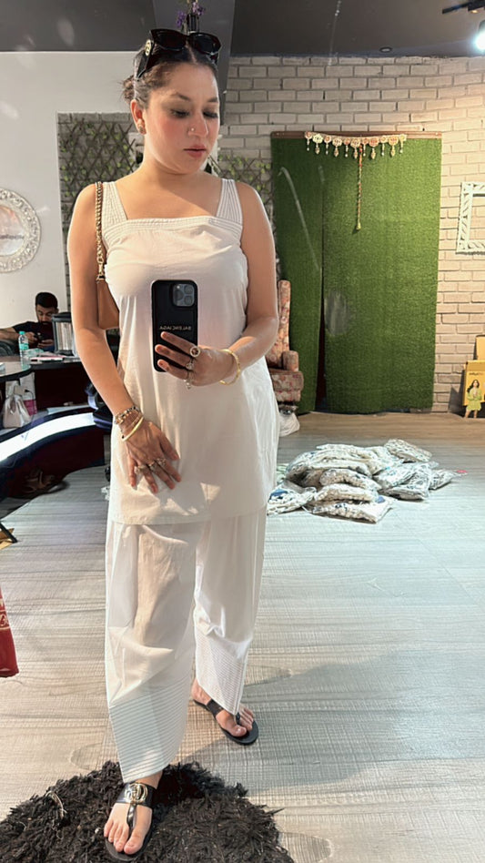White Farsi salwar kurta set