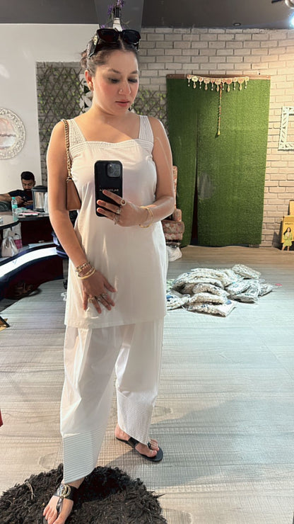 White Farsi salwar kurta set